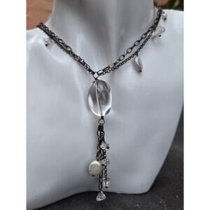 Vintage N1492 Retired Silpada Sterling Silver Crystals & Pearls Necklace, 35"